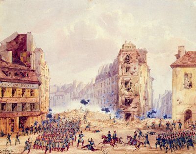 Barrikade am Faubourg Saint-Antoine und der Tod von General Negrier, 25. Juni 1848 von Gaspard Gobaut